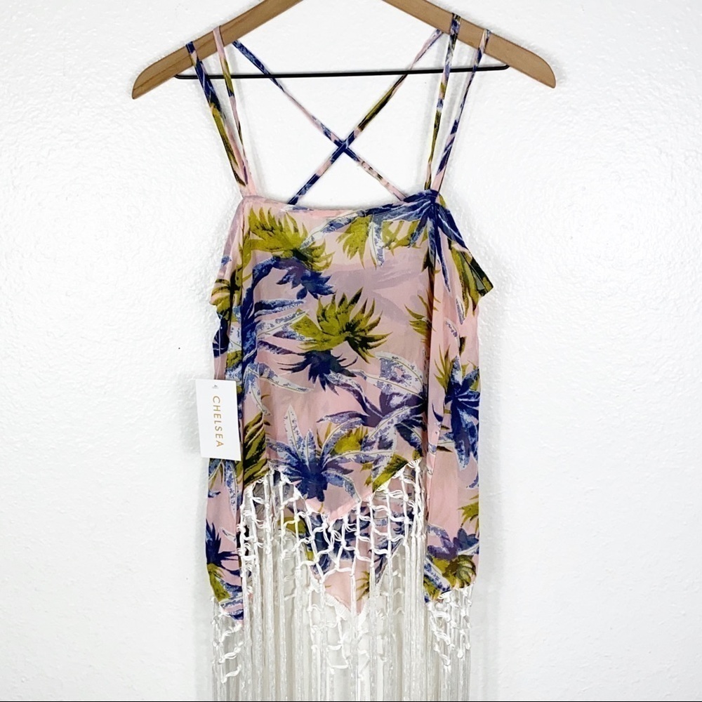 Chelsea Pink Leaf Swimming Top/Cover Up La… - Picture 6 of 7